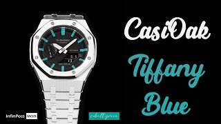 CasiOak Tiffany Blue Hour Marker with Black Case GA21001A custom make InfinPossMODcom [upl. by Whitney]