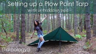 Setting Up A Plow Point Tarp with a Trekking Pole TARPOLOGY Wild Camping Tarp Configuration [upl. by Mariko]