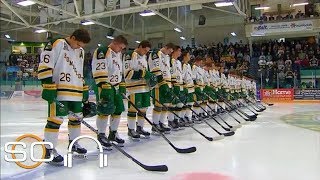 Humboldt Broncos play first game since fatal bus crash  SC with SVP  ESPN [upl. by Ellednek]