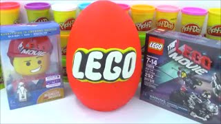 Giant Lego PlayDoh Surprise Egg with Minecraft Marvel and Transformer Toys [upl. by Atteval]