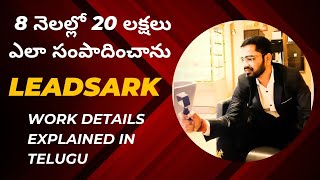 How I Earned 20 Lakhs In Just 8 Months  Leadsark Work Details Explained in Telugu  Work From Home [upl. by Hylan]