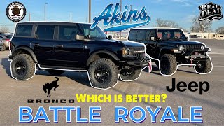 Lifted BRONCO vs WRANGLER The SHOWDOWN is HERE Which is Better Ford vs Jeep [upl. by Meeka773]