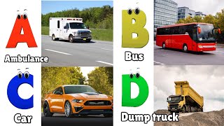 Vehicles Alphabet Song  Phonics for Kids  Alphabet Letters  Learn ABC for Kids [upl. by Assek817]