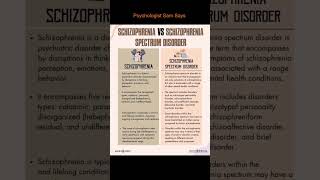 Psychologist Sam Says  Schizophrenia Vs Schizophrenia Spectrum Disorder [upl. by Shornick]