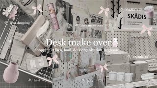 Ultimate IKEA Desk Makeover haul  aesthetic amp pink study space transformation pinterest inspired ♡ [upl. by Thorlie]