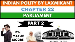 Indian Polity by Laxmikant chapter 22 ParliamentPart 2Lok SabhaRajya SabhaSpeakerBudgetBill [upl. by Luca]