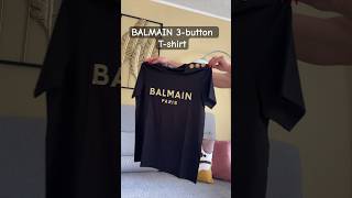 UNBOXING BALMAIN BLACK 3 BUTTON TSHIRT balmain designer luxury fashionstyle shorts tshirts [upl. by Sirronal]