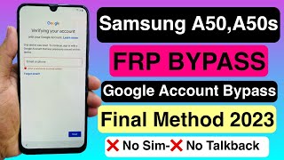 Samsung Galaxy A50 SMA505f Frp BypassRemove Google Account Android 11Without PC 100 Free 2023 [upl. by Collyer]