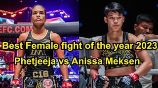 Best female fight of the year Phetjeeja vs Anissa Meksen  Full Fight [upl. by Nawak788]