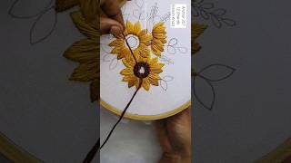 Sunflower Embroidery Hoop Art for beginners [upl. by Pilloff]