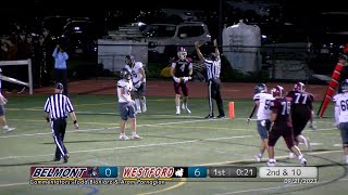 Belmont HS Varsity Football Marauders vs Westford 092123 [upl. by Mairam391]