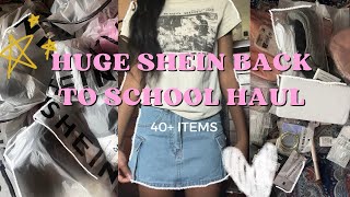 HUGE SHEIN BACK TO SCHOOL HAUL ˚୨୧⋆｡˚ ⋆  tryon accessories makeup 150 etc [upl. by Nowahs]