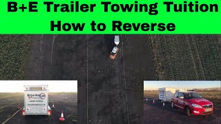 BE Car and Trailer Reverse Manoeuvre Tutorial UK drone view [upl. by Maltzman]