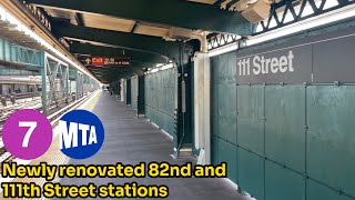 MTA Newly renovated 82nd and 111th Street stations [upl. by Urd]