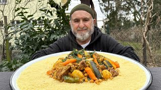 HOW TO MAKE REAL AUTHENTIC ROYAL COUSCOUS RECIPE⁉️ Cooking in Village Life [upl. by Pessa]