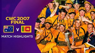 Cricket World Cup 2007 Final Australia v Sri Lanka  Match Highlights [upl. by Kissee]