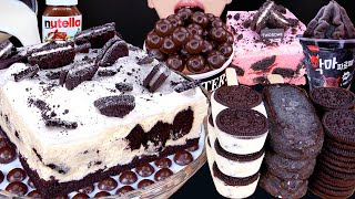 ASMR OREO CAKE MALTESERS MAGNUM CHOCOLATE ICE CREAM NUTELLA DESSERT MUKBANG 먹방 咀嚼音 EATING SOUNDS [upl. by Nylecoj113]