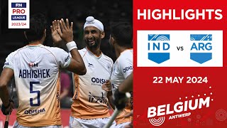 FIH Hockey Pro League 202324 Highlights  IND v ARG M  Match 1 [upl. by Nilats108]