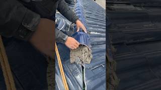 Installation process of ridge glazed tiles [upl. by Annoyik]