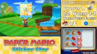 Paper Mario Sticker Star Walkthrough 12 World 11 Warm Fuzzy Plains [upl. by Atteugram584]