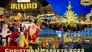 Christmas Markets 🇩🇰 Copenhagen Denmark  Saturday 18 November 2023  4K HRD Walk Julemarked jul [upl. by Arratoon603]