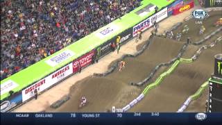 Rusk Crash AMA Supercross 2014 Indianapolis [upl. by Nathalie263]