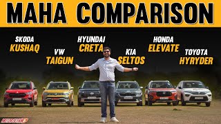 2024 Hyundai Creta vs Seltos vs Elevate vs Hyryder vs Taigun vs Kushaq [upl. by Araes]