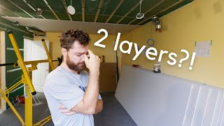 How To Install 58 Drywall  Creating an at home work space  Ep 3 [upl. by Irv]