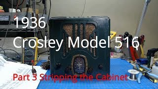 1936 Crosley 516 Fiver Part 3 of 7 Stripping the Cabinet [upl. by Glyn]