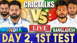 Live IND Vs BAN Day 2  1st Test  Live Scores amp Commentary  India vs Bangladesh  Last 8 Ov [upl. by Nitsid]