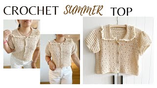 CROCHET SUMMER TOP  CROCHET BY BEV [upl. by Riamo]