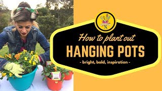 How to plant out hanging pots  Small Space Garden [upl. by Nekcerb449]