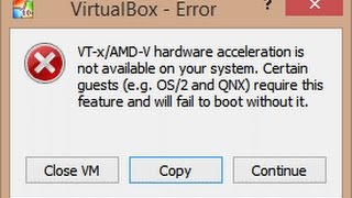 VTxAMDV hardware acceleration virtualbox errorFix [upl. by Yrro700]