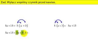 Wyłącz wspólny czynnik przed nawias  Wyrażenia algebraiczne  Matfiz24pl [upl. by Monique]