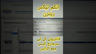 How to make surcharge challan for income tax return ایف بی آر میں ایکٹیو ہونےکےلیےسرچارج [upl. by Erot]