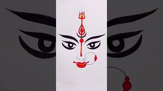 Easy Durga maa face drawing durgapuja drawing shorts [upl. by Psyche]