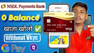 NSDL payment Bank account opening online  NSDL Payment Bank Account  Zero Balance Account [upl. by Campbell33]