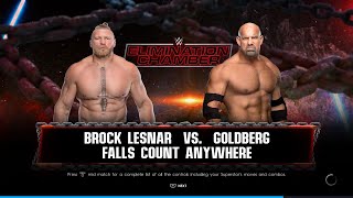 WWE 2K22 Brock Lesnar Vs Bill Goldberg In Falls Count Anywhere Match Gameplay On PS4 [upl. by Hcaz]