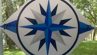 Barn Quilt Mariners Compass FREE Pattern and Tutorial Beautiful Blues Video 98 [upl. by Suehtomit]