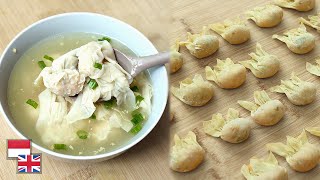 Lembut Gurih Resep PANGSIT AYAM KUAH  WONTON SOUP Favorit Anak amp Keluarga [upl. by Lymn]