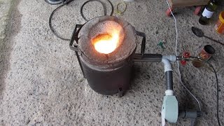 Metal Casting at Home Part 47 Oil Burning Furnace [upl. by Accemahs]