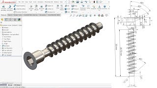 Solidworks Tutorial Furniture screw [upl. by Thomasine]