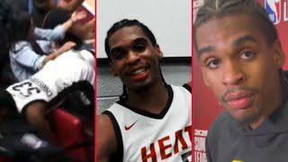 Josh Christopher on his frontrow fan collisions and the Miami Heat locker room celebration [upl. by Kentiggerma687]