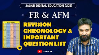 FR amp AFM Revision Chronology Revision videos amp Imp Question List  CA Final [upl. by Nelda194]