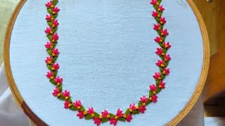 Beautiful Neck line hand Embroidery Tutorialकढ़ाईira creations 786 [upl. by Jovitta821]