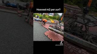 Hoeveel m2 per uur vajonwegenbouw wegenbouw bestrating straatmaker útépítés stratenmaker [upl. by Darell]