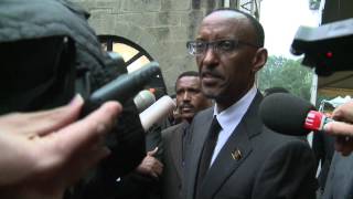 President Kagame speaks to journalists following signing of condolence book for PM Meles Zenawi [upl. by Nealah]