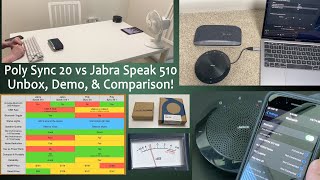 Poly Sync 20 vs Jabra Speak 510  Unboxing demo and full review [upl. by Maryjo]