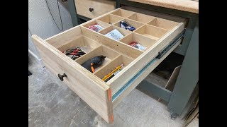 DIY Shop Drawer Dividers with Sliding Tray  BEGINNER SERIES [upl. by Ecnahc]