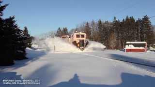 BNSF Snowplow Train Hinckley MN [upl. by Ellenhoj419]